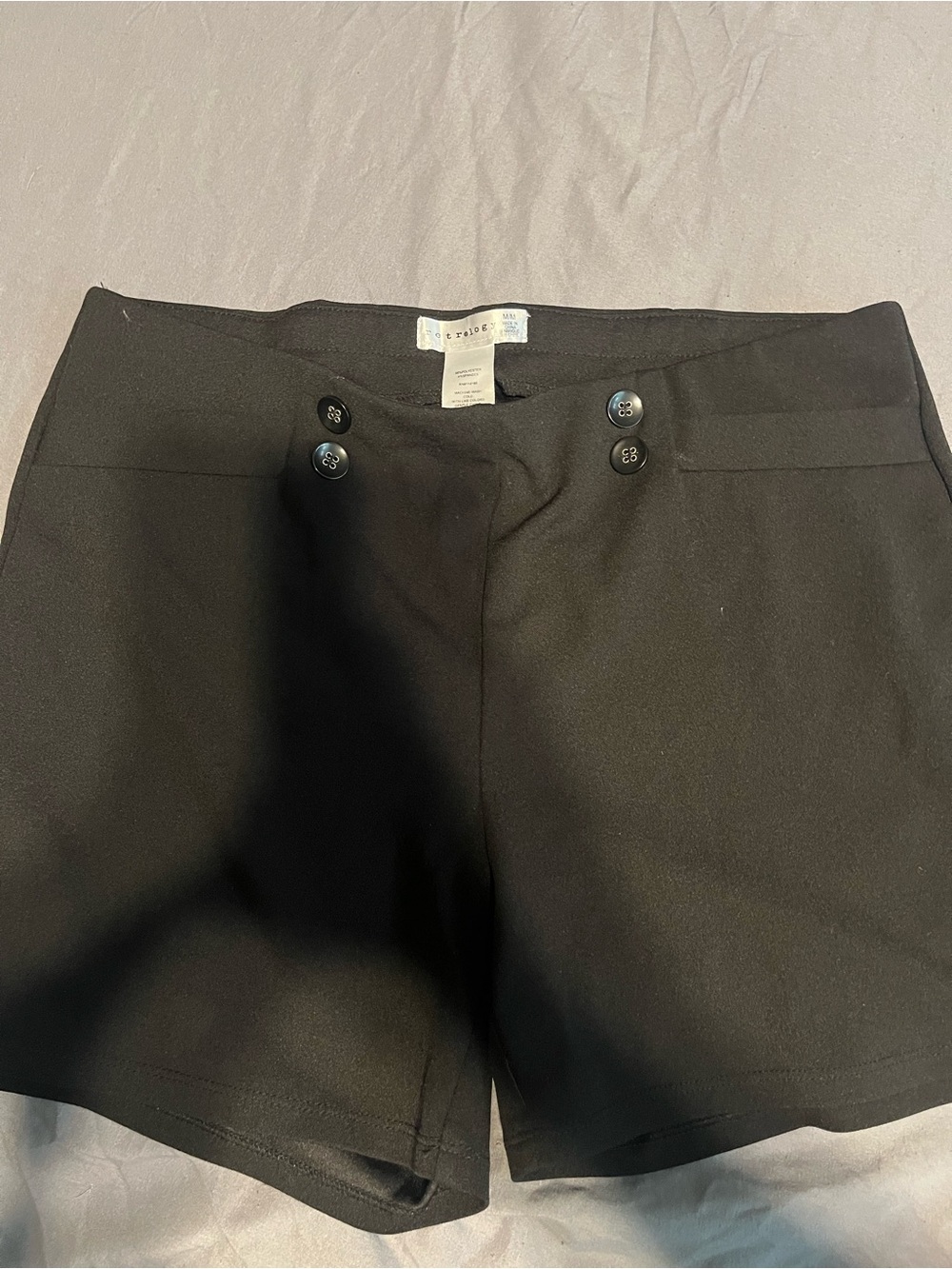 Classic Black Women's Button-Detail Bermuda Shorts